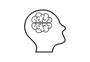 Head brain vector icons set