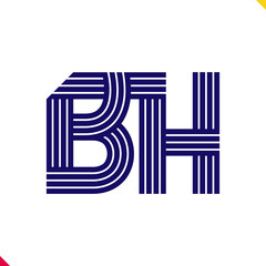 Parallel Line Initial Logo Letter B and 