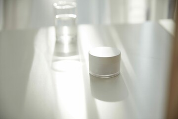 cosmetics placed in the sunlit area