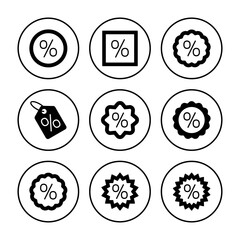 Discount icon vector. Discount tag icon.