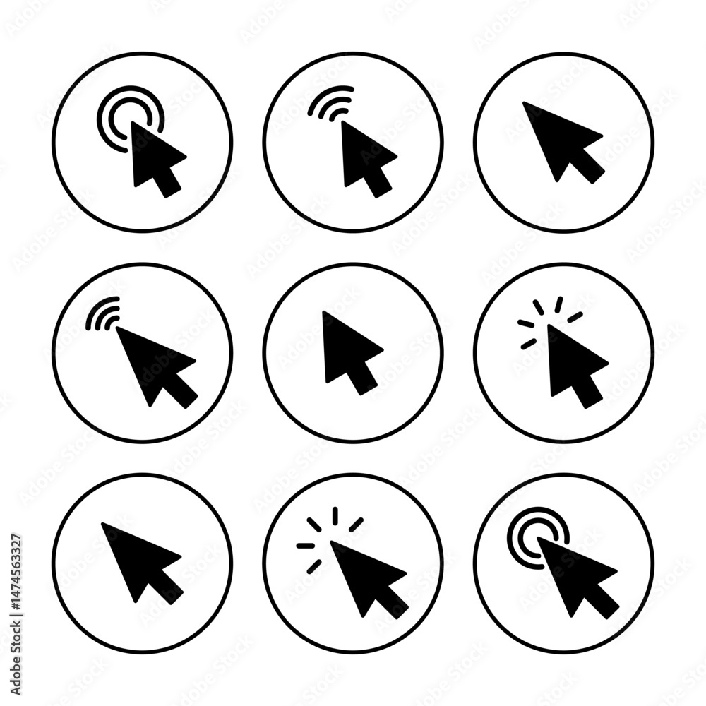 Poster click icon vector. pointer arrow icon. cursor icon vector