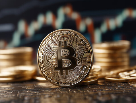  bitcoin, a principal criptomoeda do mundo, simbolizando finan&ccedil;as digitais, investimentos, tecnologia blockchain e economia moderna. Ideal para temas de criptoativos