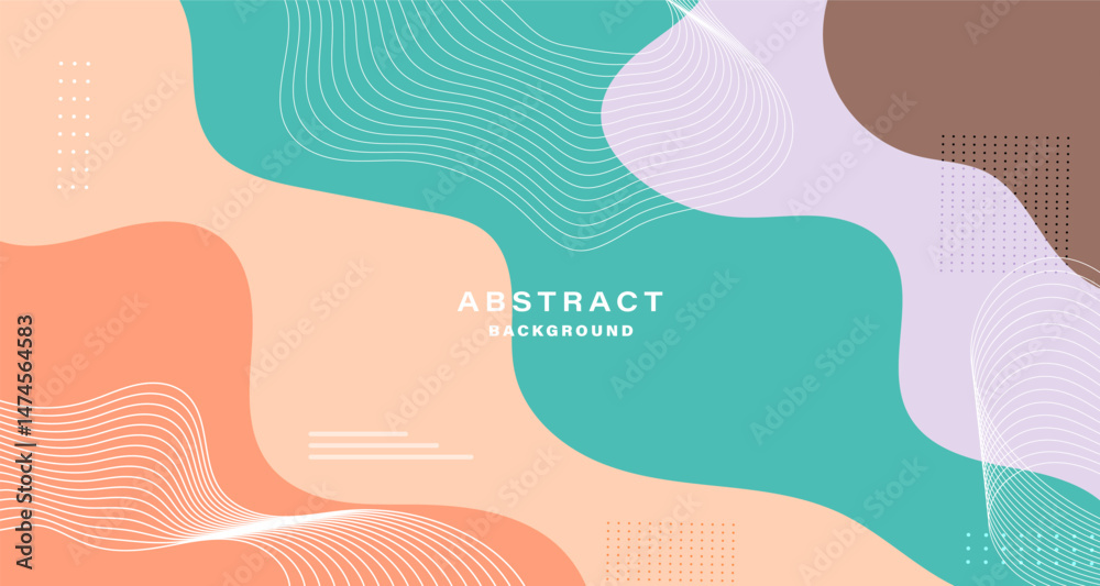 Poster Flat design abstract background with fluid shapes