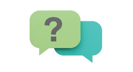 Isolated Question Mark Speech Bubbles