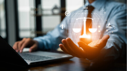  Law Business Legal Lawyer Internet Technology. Labor law, Lawyer, Attorney at law, Legal advice business concept on screen.