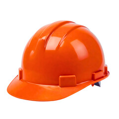 Fototapeta premium Orange hard hat represents safety and dedication on Labor Day, isolated on white, PNG 