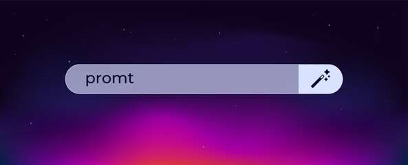 Ai search bar with prompt text, including a pencil icon, symbolizes creativity and innovation.