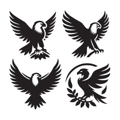 Obraz premium Flying Eagle Silhouette Pack