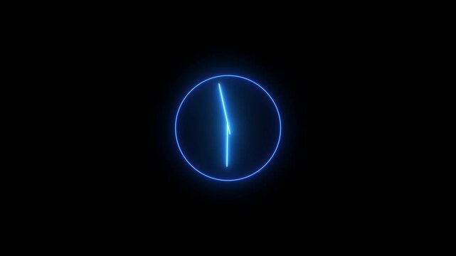 Timers icon neon set on transparent watch icon symbol neon 4k video.