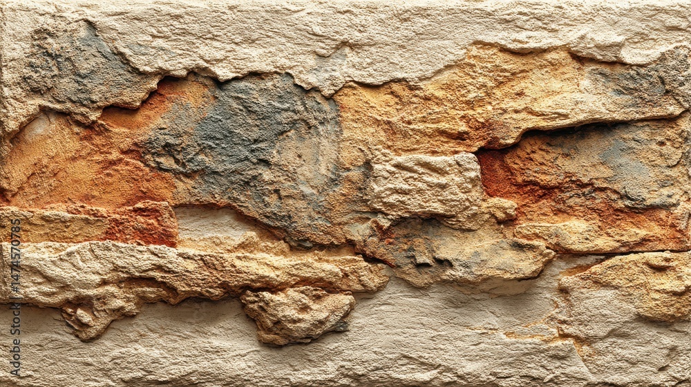 Aufkleber colour old concrete wall texture background close up retro plain cream color cement wall background 