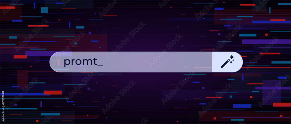 Poster ai search bar with neuro elements symbolizes the intersection of technology and artificial intellige