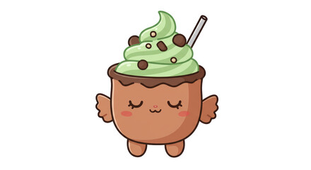 Isolated Cute Milkshake Cartoon