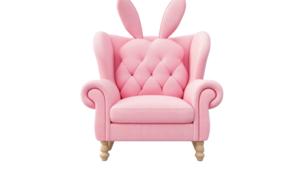 Title: Delightful Pink Armchair with Comfortable Backrest for Modern Interior in PNG