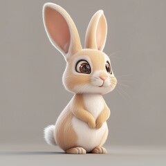 Obraz premium Adorable Cartoon Bunny Looking Curious