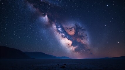 Stunning view of the Milky Way, starry sky, distant galaxies, cosmic beauty, celestial lights