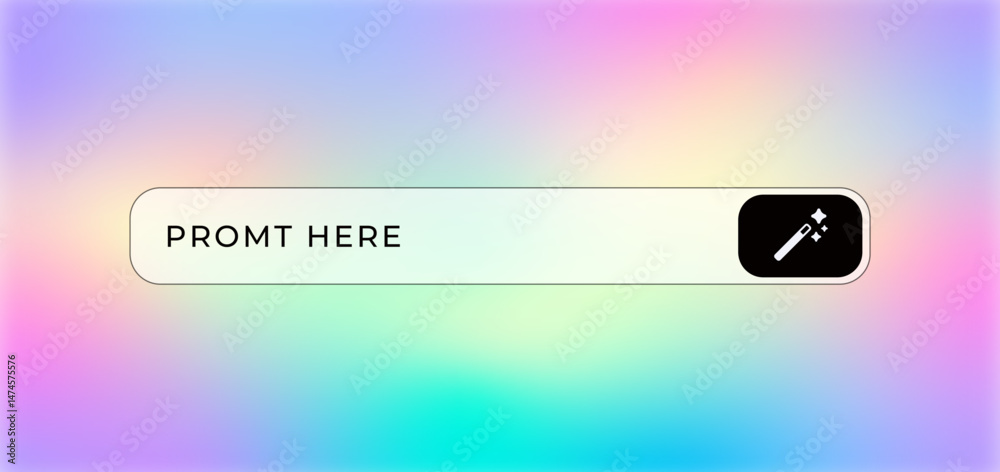Poster ai prompt bar with a magic wand icon symbolizes user interaction in a digital intelligence context.