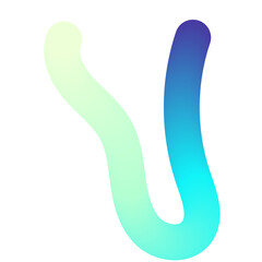 Abstract squiggle background with wavy gradient lines, colorful ribbon shapes, fun organic pattern, 3D curved design elements. Flat vector illustration isolated on white background.