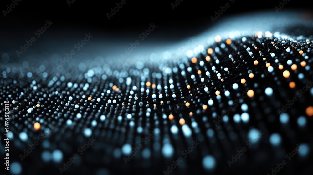 Poster digital technology background digital data dots blue pattern pixel background,stock photo