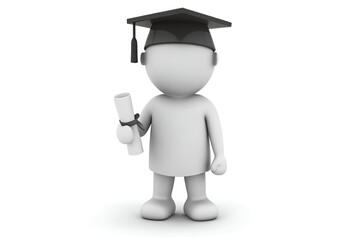 3d person graduate, holds diploma 