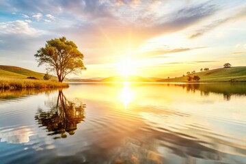 Peaceful Sunset Landscape: Sympathy & Condolence Card Background