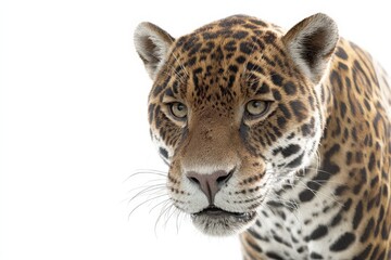 Naklejka premium Close-up of a jaguar's intense gaze. Powerful and majestic.