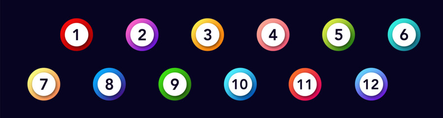 Bullet points with numbers in vibrant colors add fun and clarity to lists and presentations.