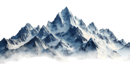 Stunning, digitally rendered image of a vast snow-covered mountain range, perfect for use as a background or illustration.