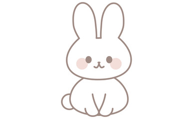 Obraz premium シンプルでかわいいうさぎのイラスト