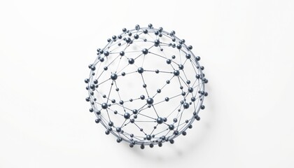 Spherical network model with interconnected nodes and lines.