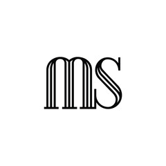 MS monogram logo design letter text name symbol monochrome logotype alphabet character simple logo