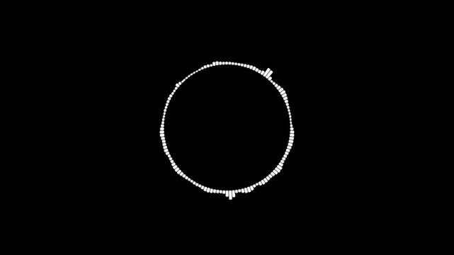 sound wave circle equalizer, audio waves animation on black background. audio bar, sound wave, spectrum form white video footage of audio visualizer on black background.