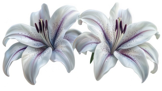 Elegant White Lily Flowers with PNG transparent background for Floral Designs