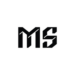 MS monogram logo design letter text name symbol monochrome logotype alphabet character simple logo