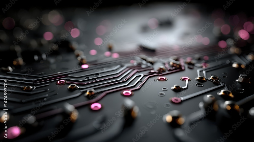 Aufkleber futuristic blue and purple technology background with abstract circuit board patterns ideal for high