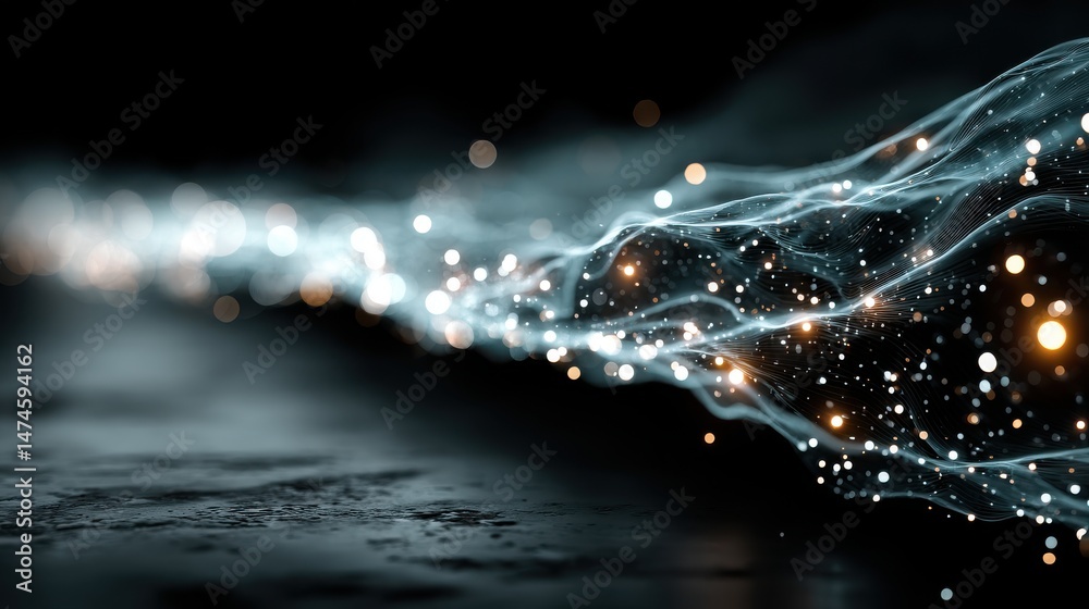 Aufkleber futuristic data stream vector background data transfer technology cyberpunk technology.stock image