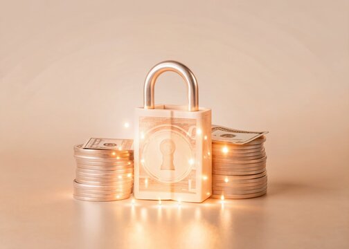 Secure Online Payment: Double Exposure of HTTPS Lock and Money