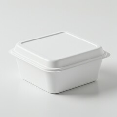 Blank White Square Food Container Mockup