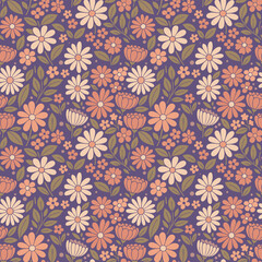 Autumn Leaves and Berries Seamless Pattern