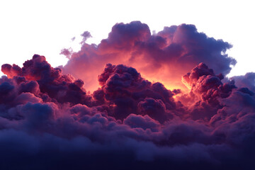 Majestic clouds at sunset illuminating the sky with colors