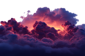 Majestic clouds at sunset illuminating the sky with colors