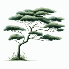 Whispers in Watercolor tree isolated vector illustration svg