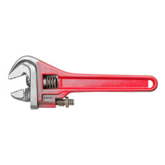 Hand tools png concept. Adjustable wrench with a red handle and metallic jaws.