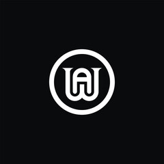 Obraz premium Vector graphic of WA monogram logo in modern style on black background. This vector is perfect for company logos, wedding name designs, templates,