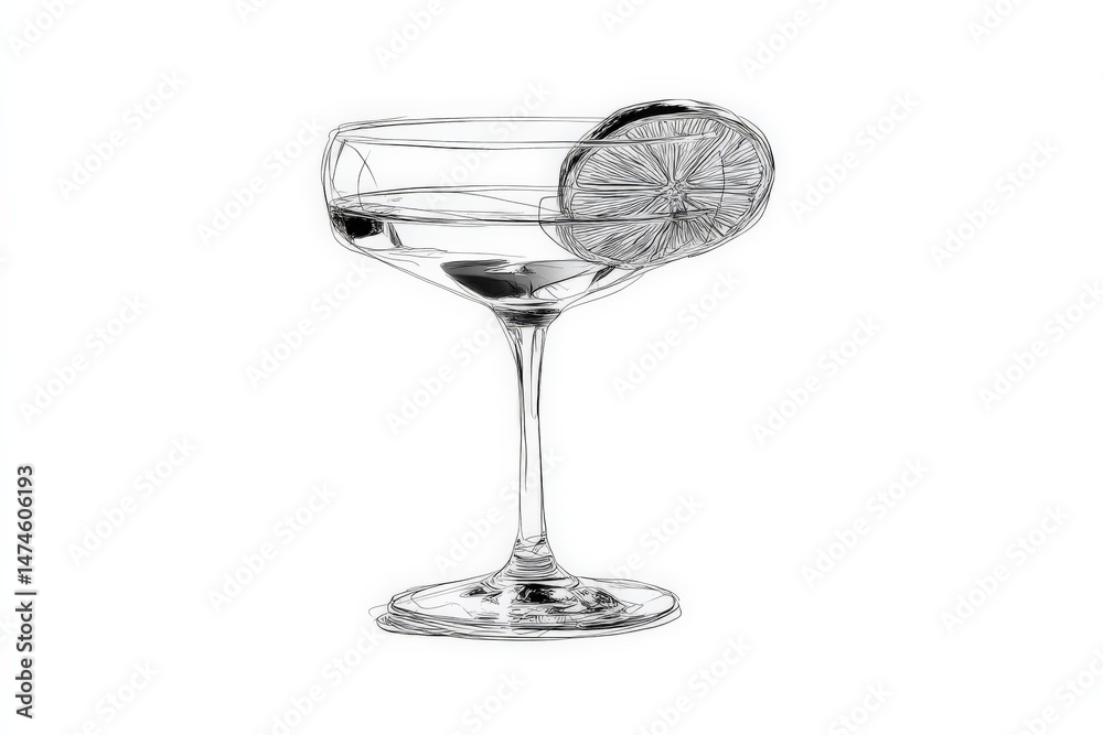 Poster elegant cocktail glass with lime garnish on a minimalistic background, perfect for sipping and relax