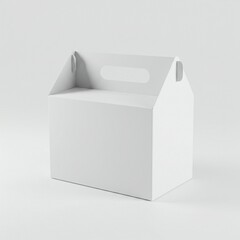 Blank White Cardboard Food Delivery Box Mockup