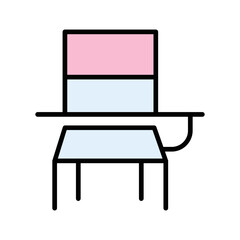 Student Desk Vector Icon