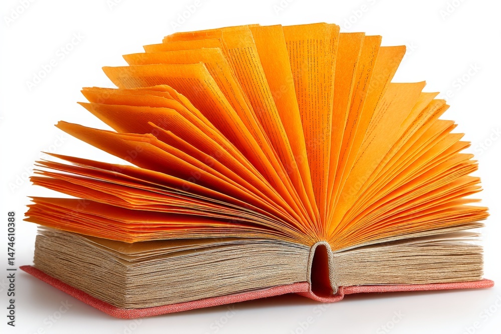 Aufkleber brightly colored book with fanned pages showcasing intricate design on a white background