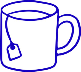 Retro Hand Drawn Tea Mug with Bag