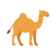 Flat Cartoon Camel Illustration – Cute Desert Animal Vector for Eid al-Adha and Safari Theme