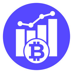Fototapeta premium bitcoin growing icon with a chart